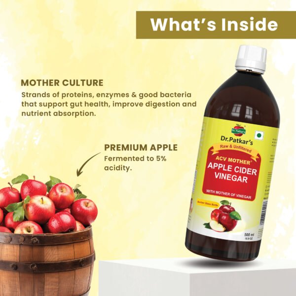 Dr. Patkar's Apple Cider Vinegar 500ml (With Mother) - Image 5