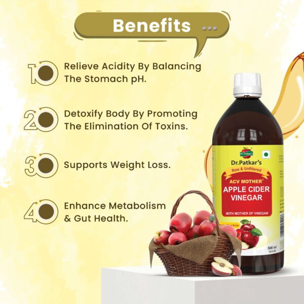 Dr. Patkar's Apple Cider Vinegar 500ml (With Mother) - Image 2
