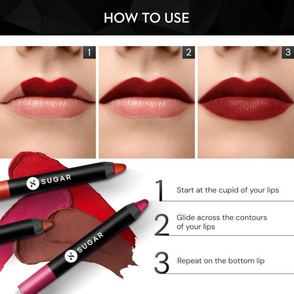 SUGAR Matte As Hell Crayon Lipstick - 07 Viola (2.8g) - Image 6